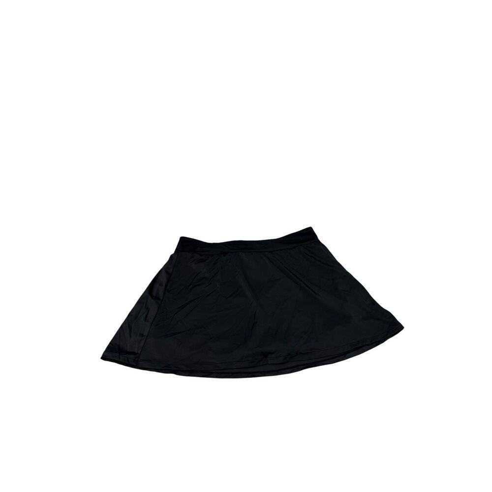 TRIMSHAPER, Women's Swim Skort/Skirt W/Slimming Built-In Brief Black, US Size 16